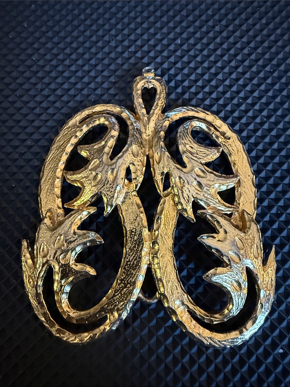 Gold Leaf Filigree Pendant Necklace Charm - Women Jewelry